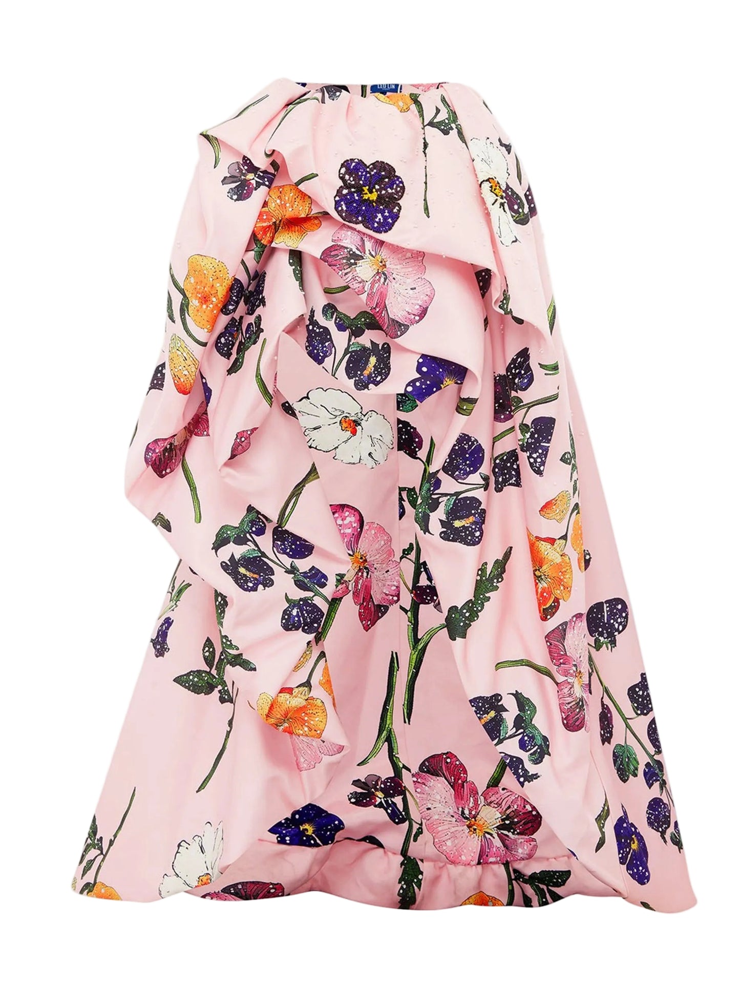 Leo Lin Fiorella Embellished Voluminous Skirt in Windbloom
