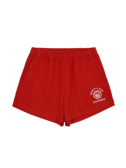 Sporty & Rich California Emblem Disco Short in Ruby