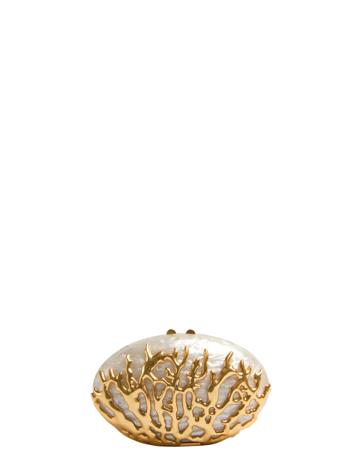 Simkhai Dylan Coral Clutch in Ivory Gold
