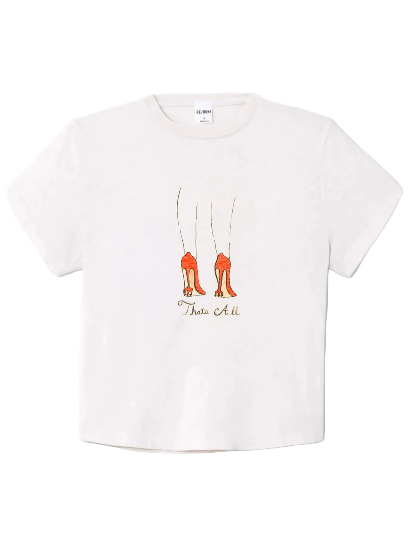 Re/Done 90X Baby Tee That's All in Vintage White