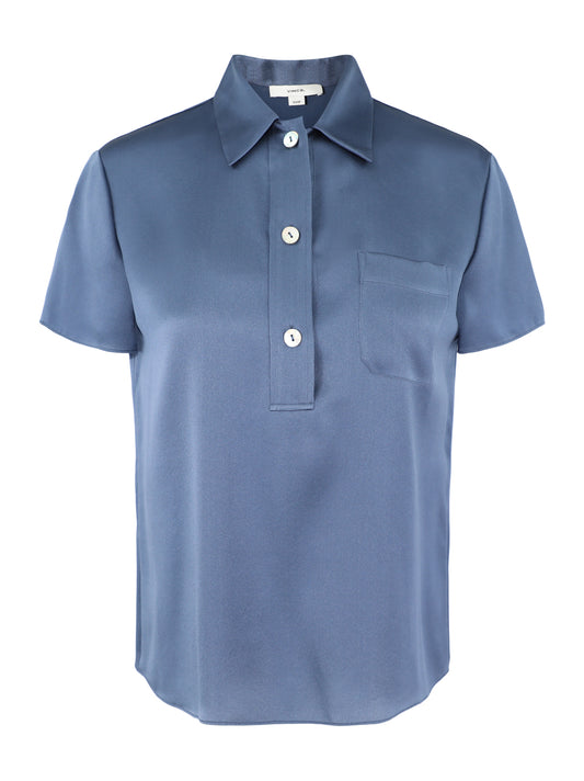 Vince Short Sleeve Polo in Riverbed