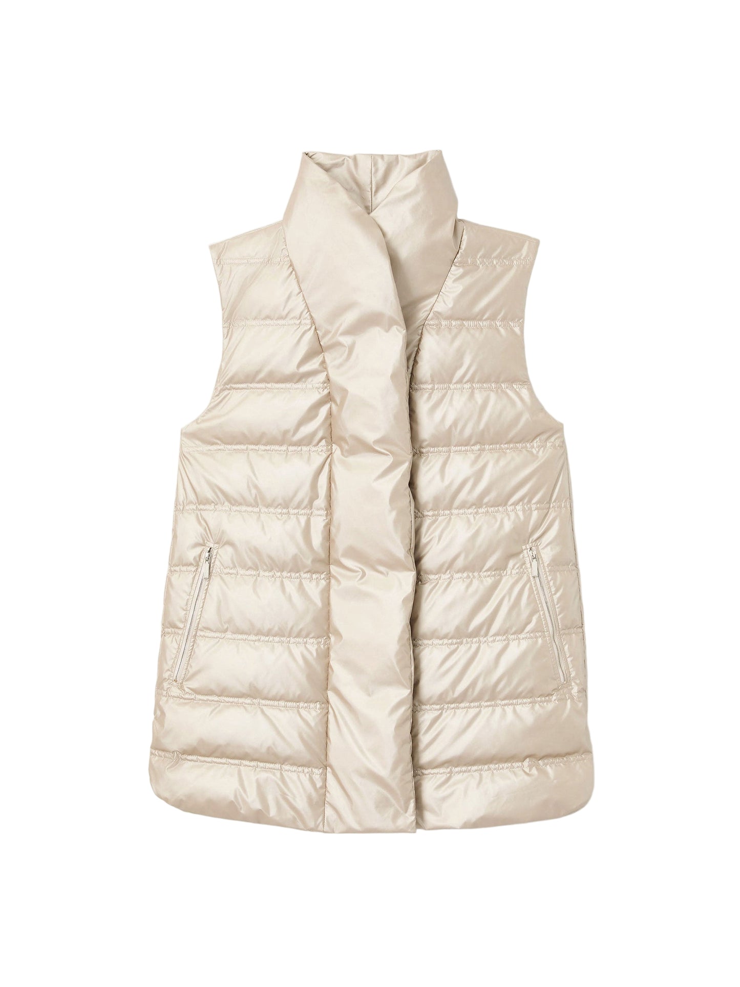Lafayette 148 Reversible Shawl Collar Down Vest in Oyster