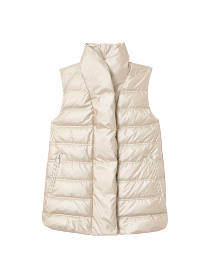 Lafayette 148 Reversible Shawl Collar Down Vest in Oyster
