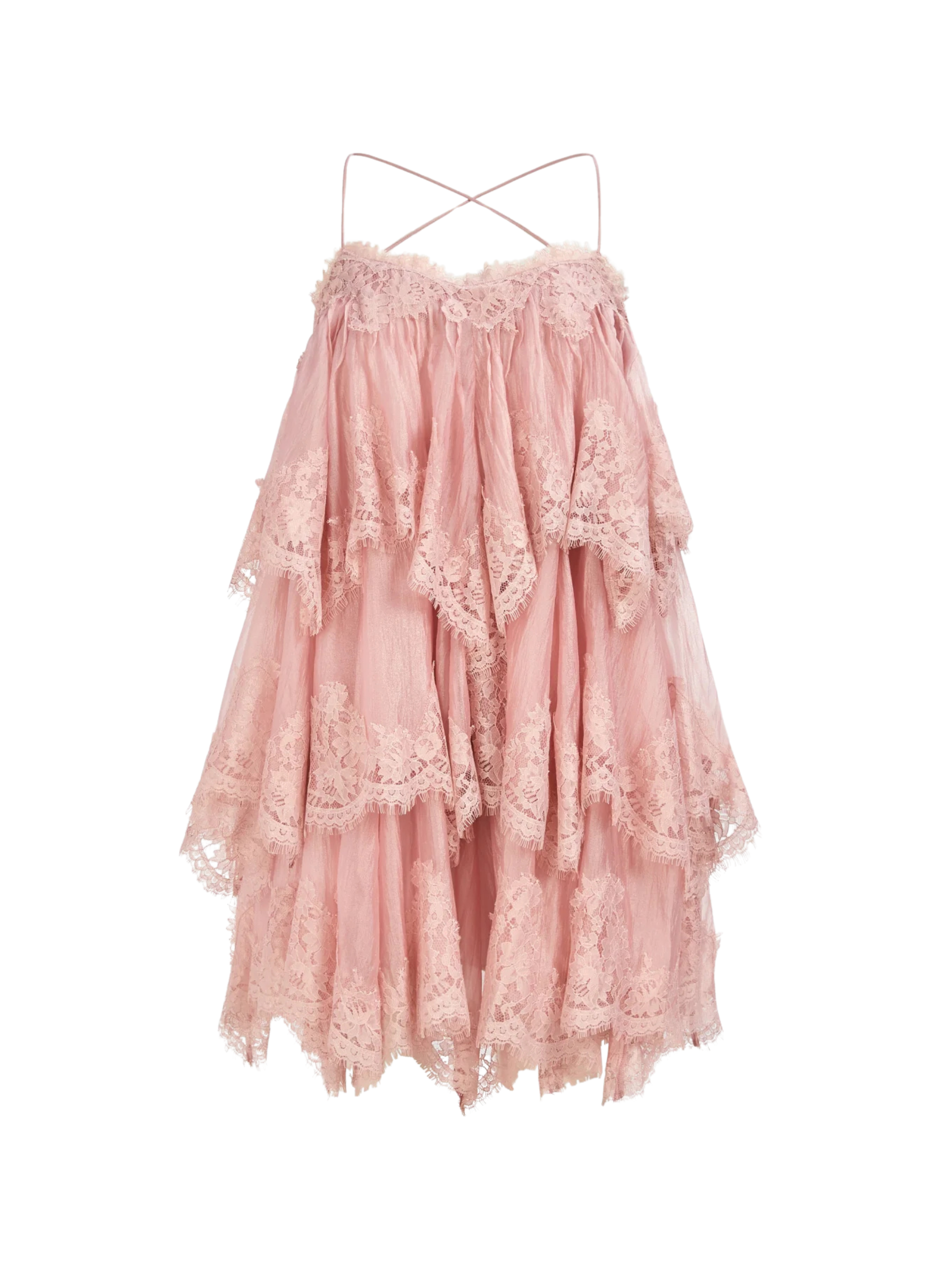 Aje Ophelia Lace Mini Dress in Pink