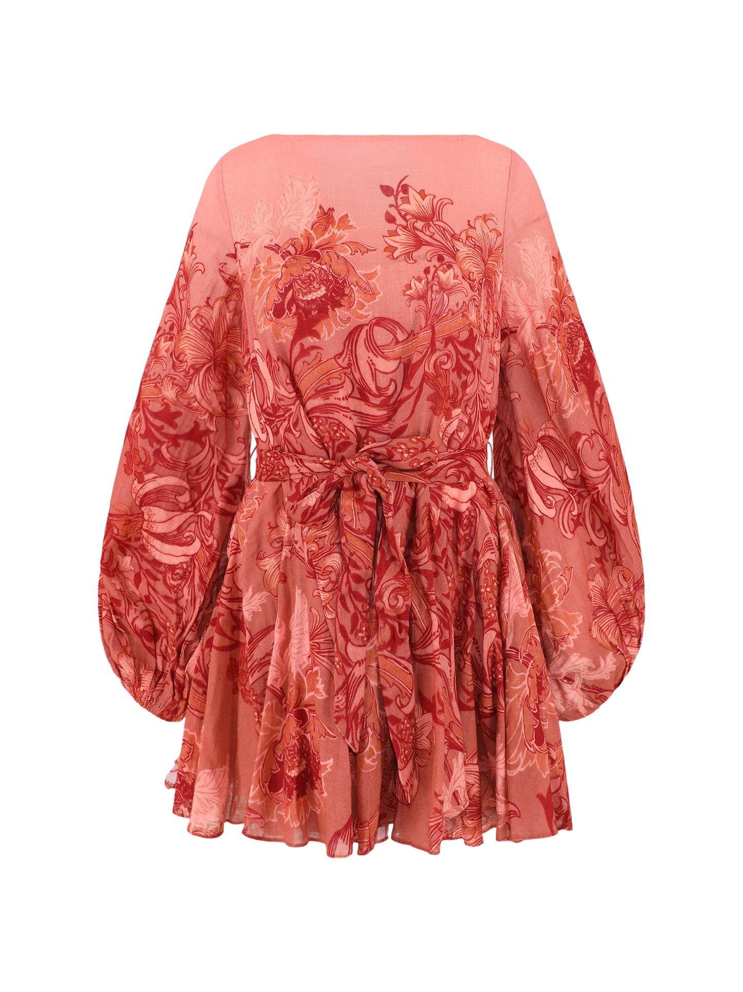 Hemant and Nandita Vine Mini Dress in Coral
