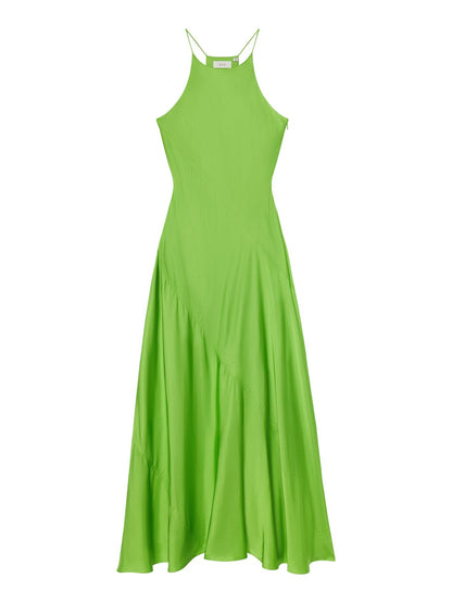 A.L.C. Sybil Satin Maxi Dress in Lily Green