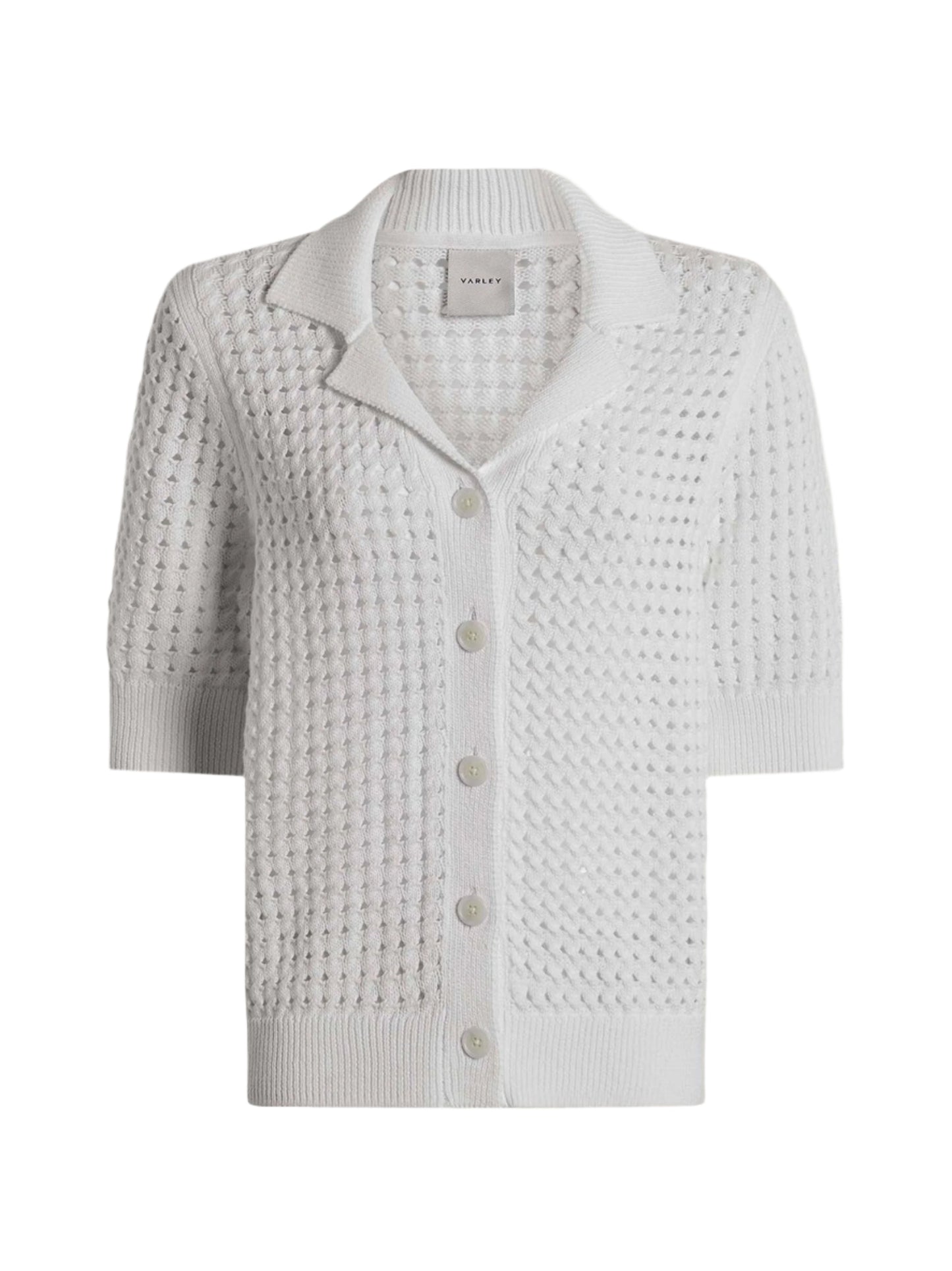 Varley Ellie Knit Shirt in White