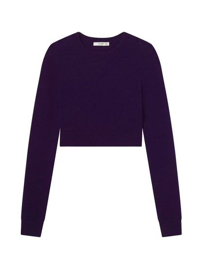 Frame Cashmere School Crew Sweater in Royal Purple