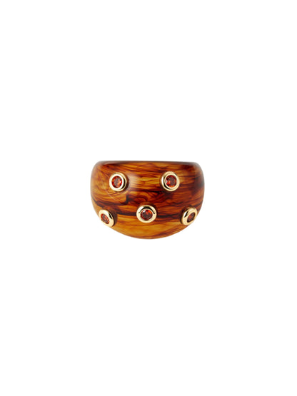 Luv AJ Ibiza Lucite Ring in Gold
