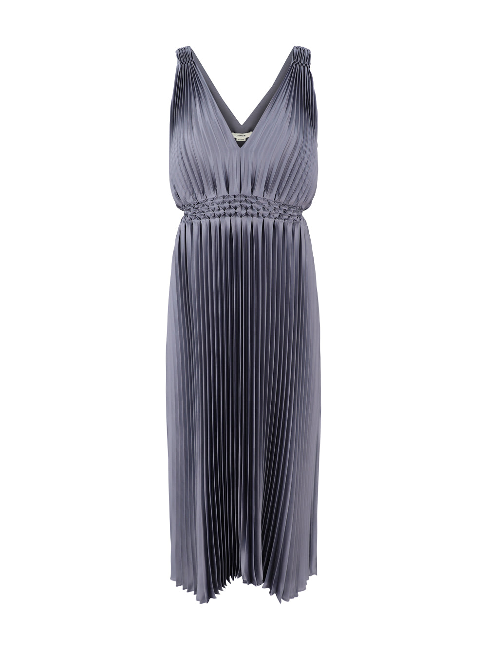 Vince Hand Smocked Pleated Dress in Mauve Thistle