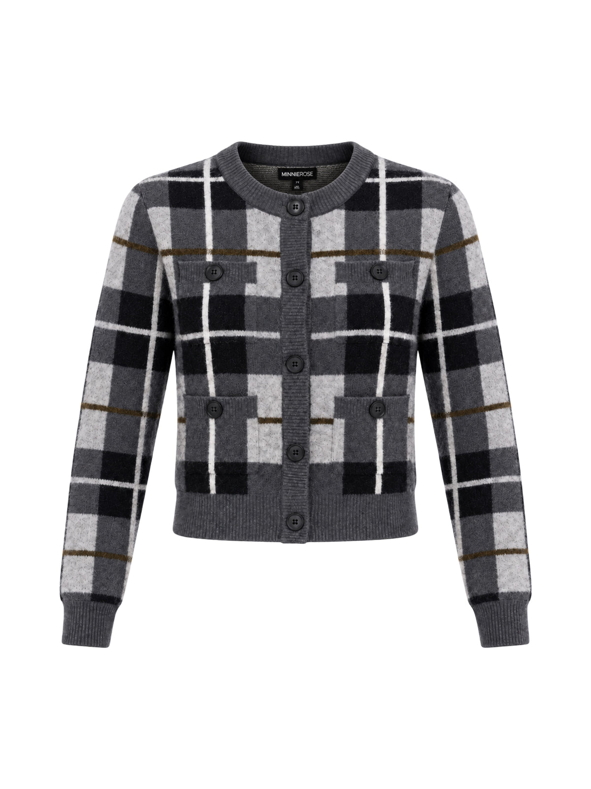 LS Plaid Cardigan