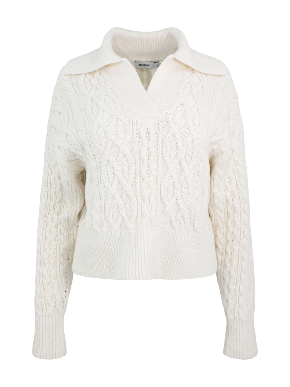 Simkhai Kate Polo Sweater in Ivory