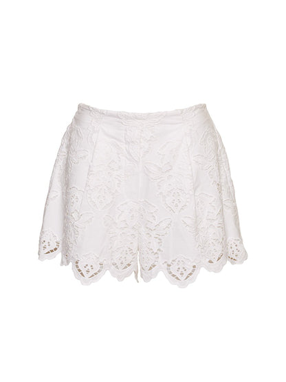 Cara Cara Trish Shorts in White Embroidered Eyelet