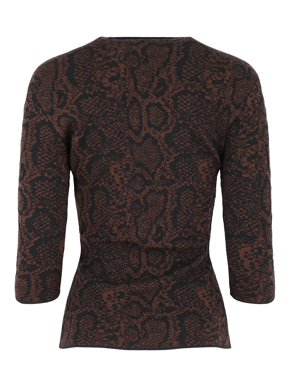 Stella McCartney Textured Snake Jacquard Top in Brown/Black