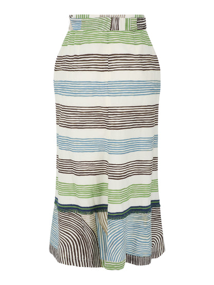 Silvia Tcherassi Lyla Skirt in Abstract Green