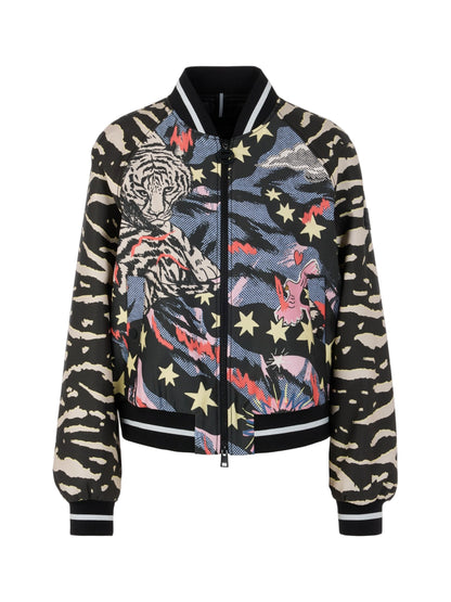 Marc Cain Blouson Jacket with Comic Print in Black Multi