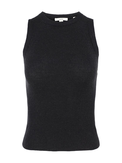 Vince High Neck Rib Tank in Dark Night Lake