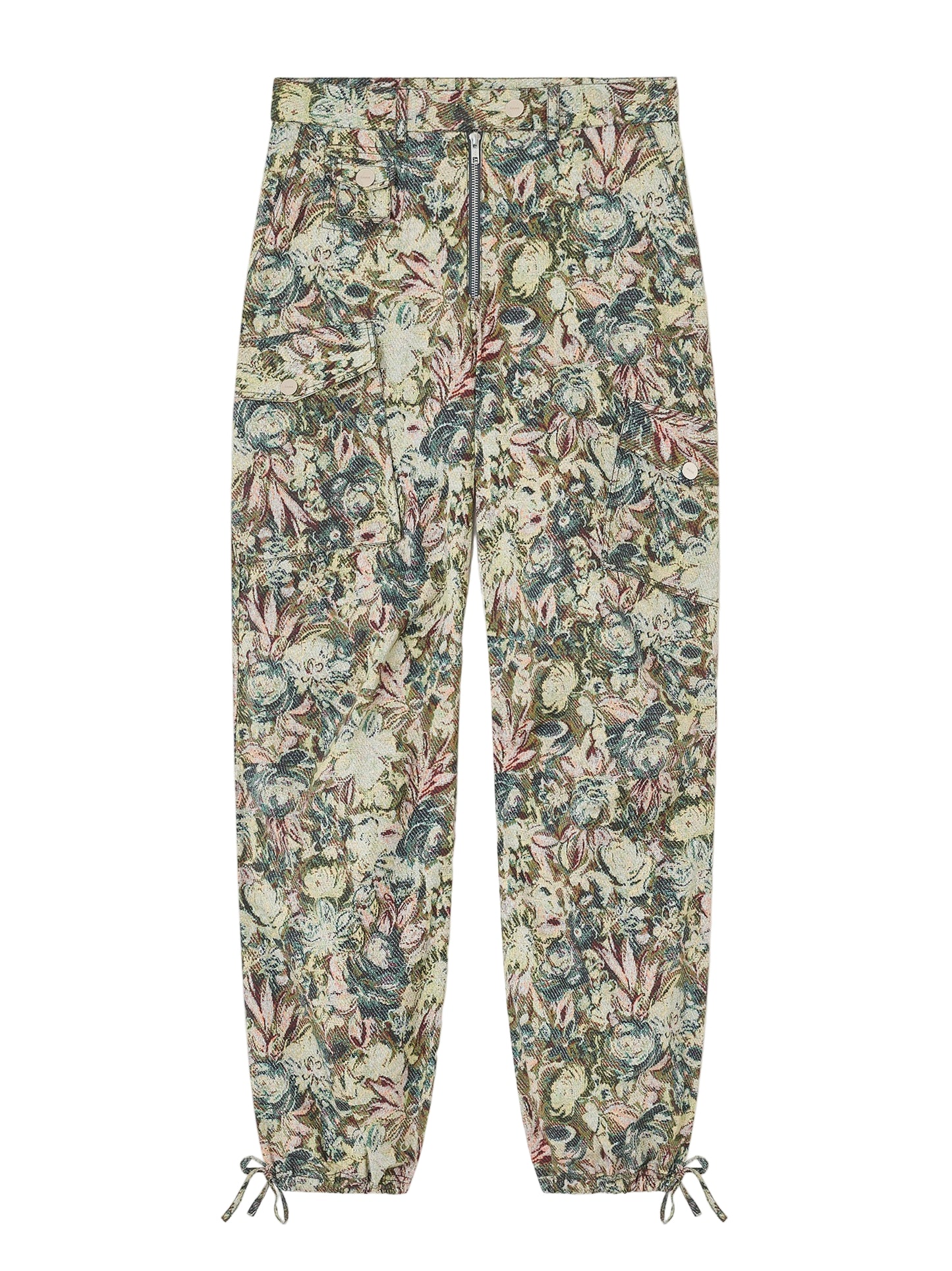 Ganni Printed Stretched Cotton Pants in Jadeite