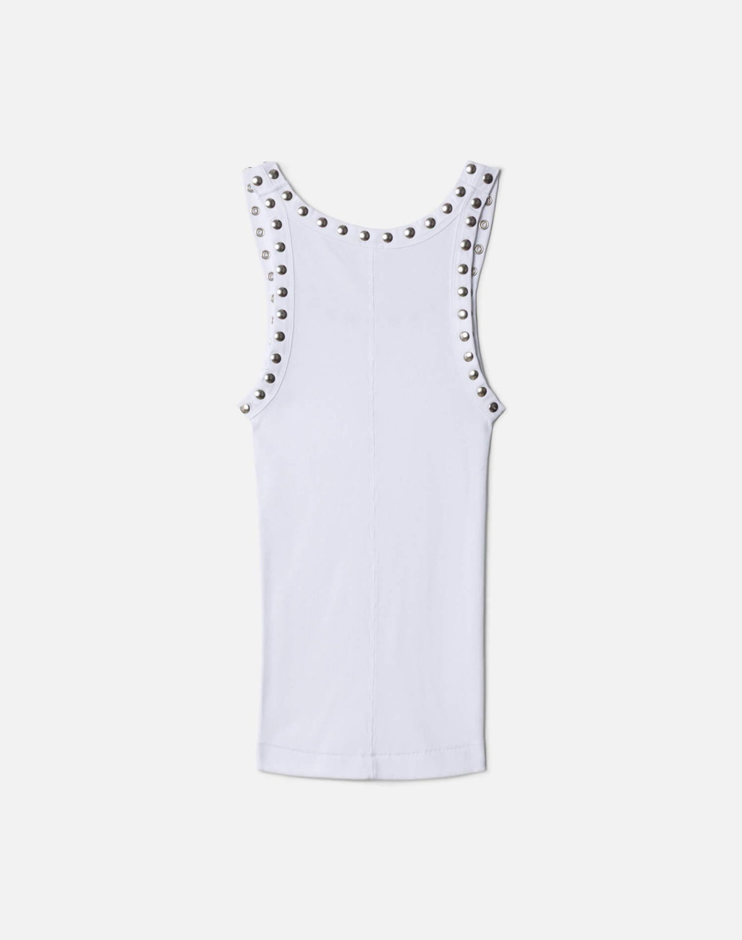 Re/Done Studded Ribbed Tank in Optic White