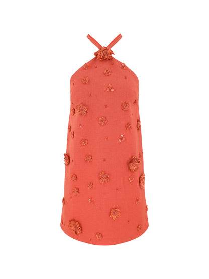 Alexis Milaa Mini Halter Dress in Terracotta