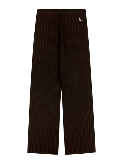 Sporty & Rich SRC Ribbed Trousers in Cioco