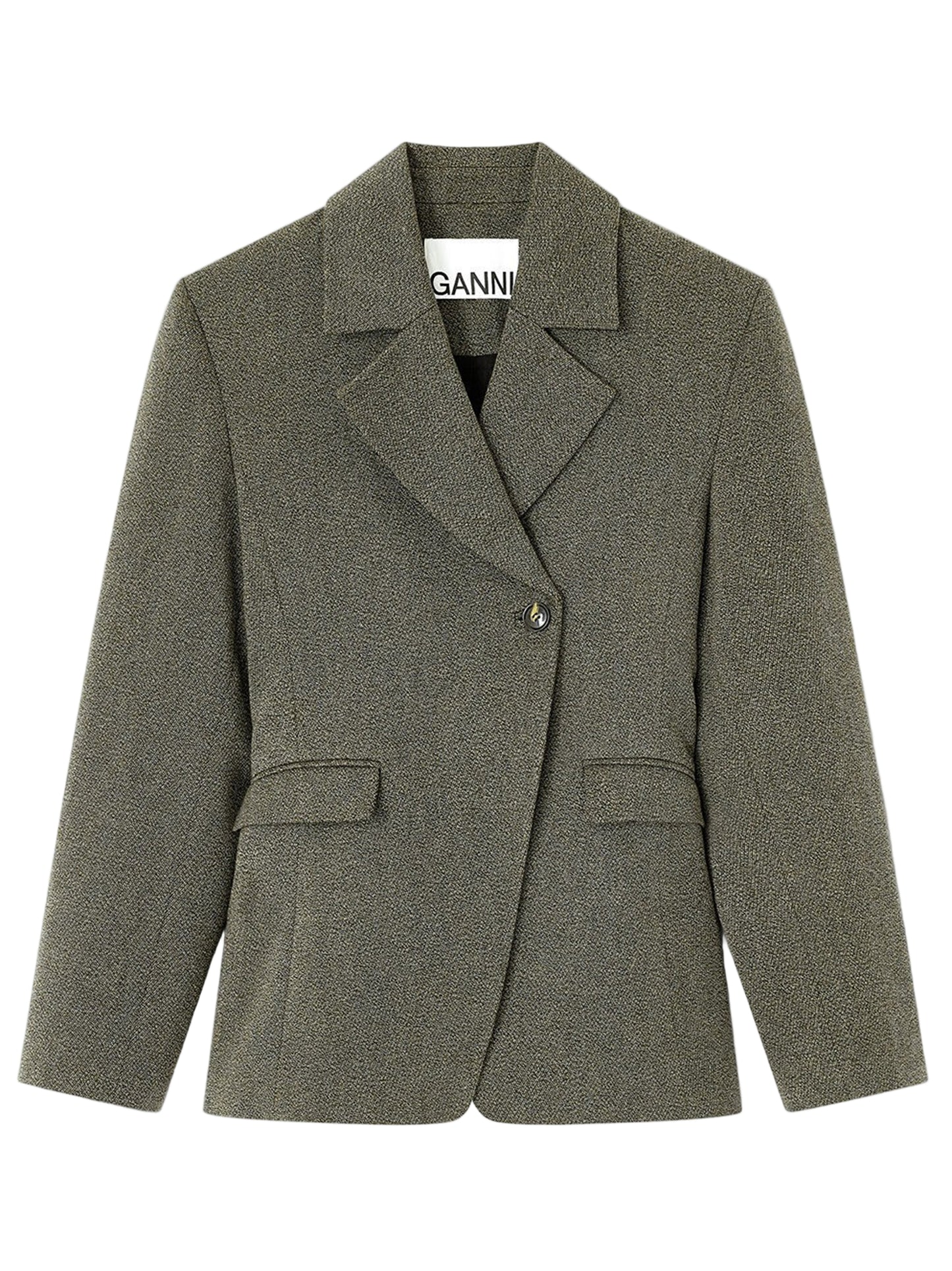 Ganni Mouline Suiting Blazer in Forest Night