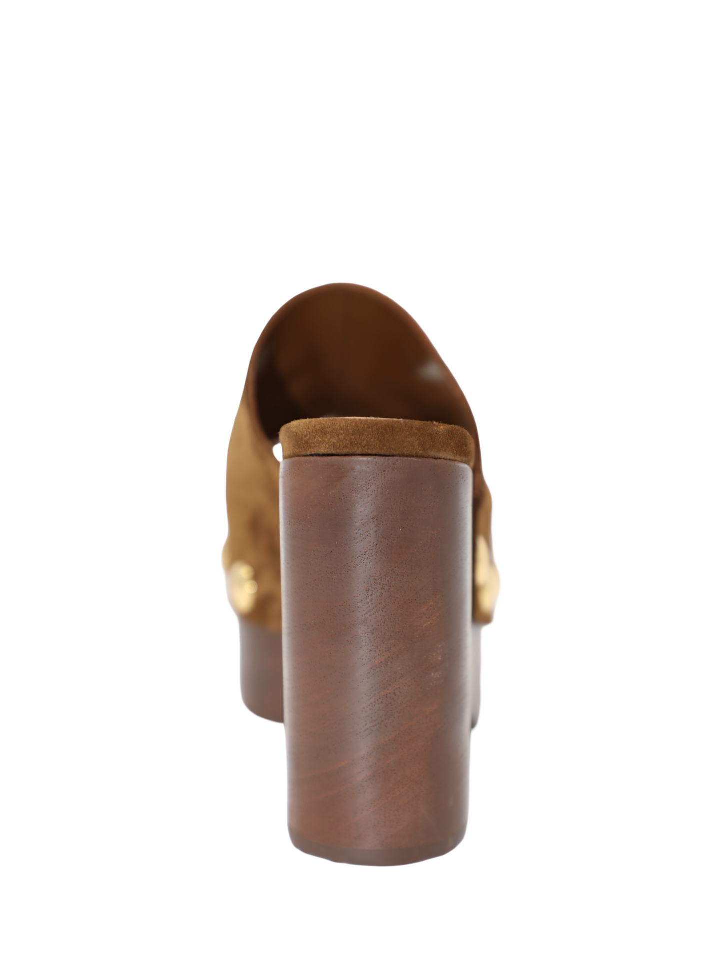 Gianvito Rossi Studded Suede Wooden Platform Wedge in Texas