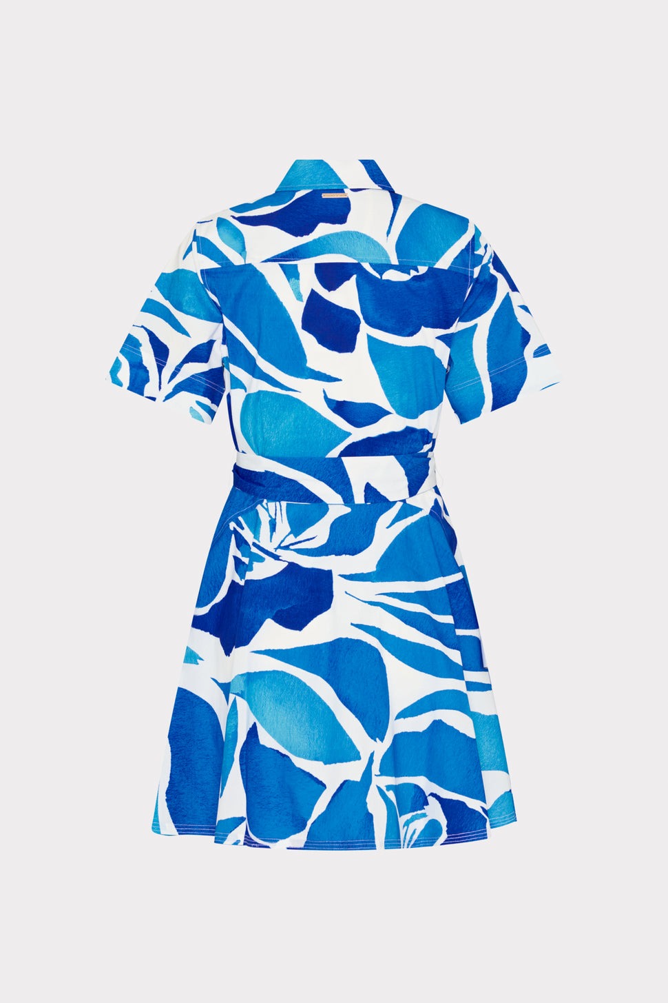 Milly Dream Rose Poplin Button Down Dress in Teal Blue Multi