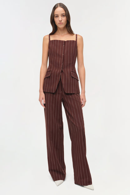Simkhai Tavar Suiting Pants in Mahogany Stripe