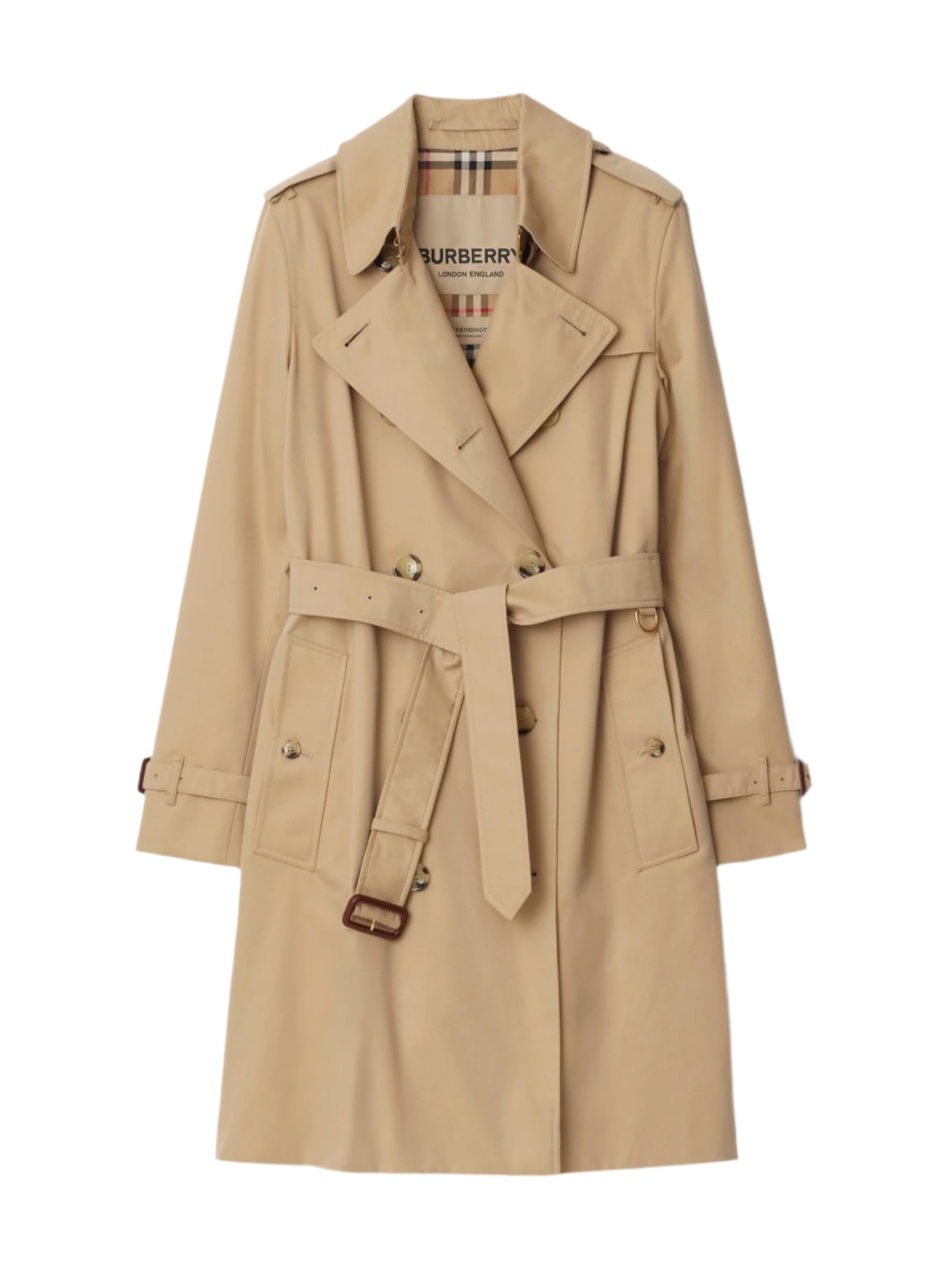 Burberry Mid-Length Kensington Heritage Trench Coat in Honey