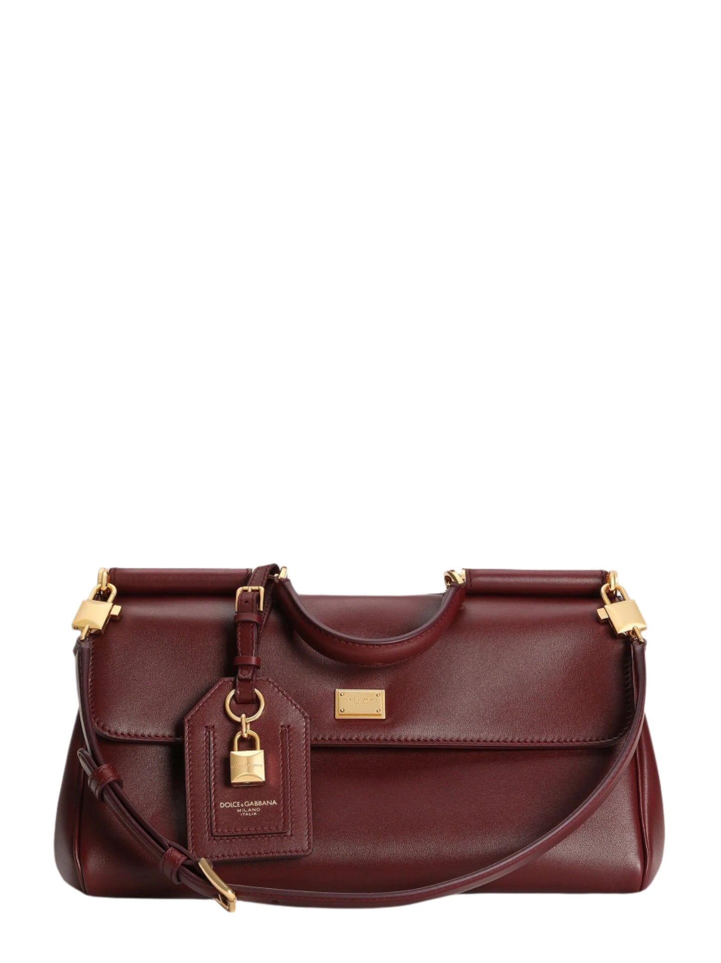 Dolce & Gabbana My Sicily Handbag in Bordeaux Plongé Calfskin