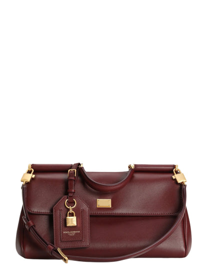 Dolce & Gabbana My Sicily Handbag in Bordeaux Plongé Calfskin