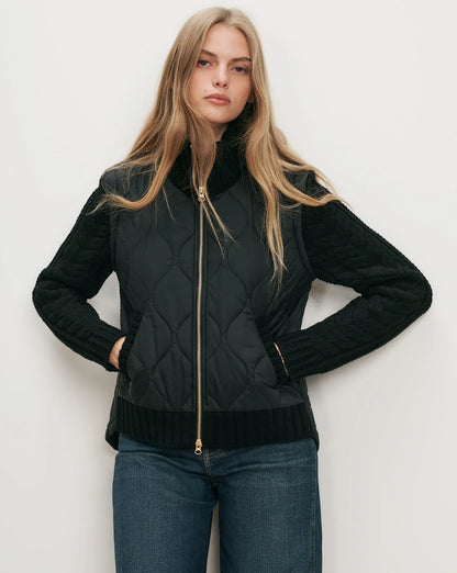 Veronica Beard Patra Mixed Media Jacket in Black