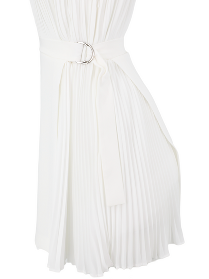 Simkhai Margo Sleeveless V-Neck Combo Mini Dress in Ivory