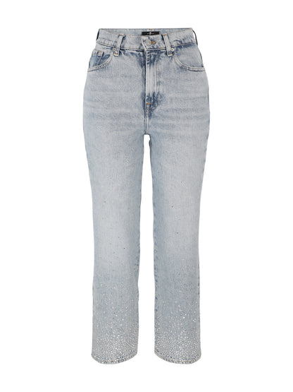 7 For All Mankind Logan Embellished Stovepipe Jeans in Juicy
