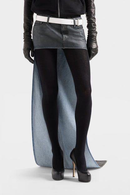 7 For All Mankind Asymmetric Mini Skirt in Nolita