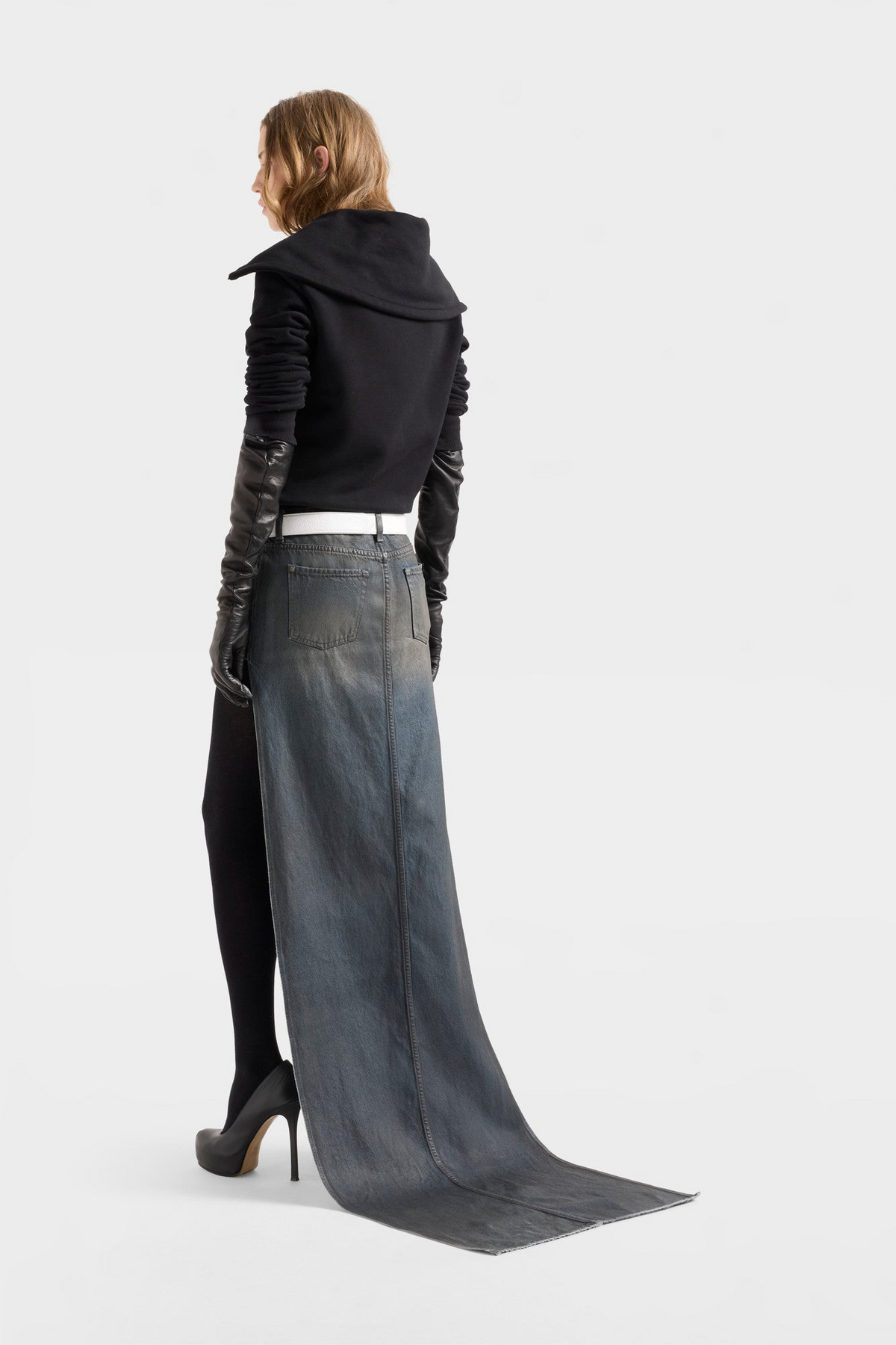 7 For All Mankind Asymmetric Mini Skirt in Nolita