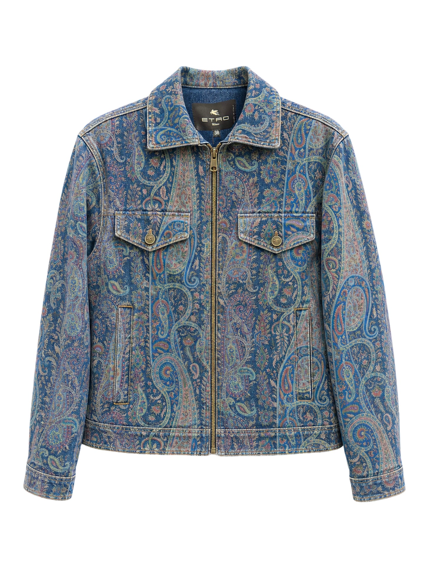 Etro Loose Fit Denim Jacket With Zipper