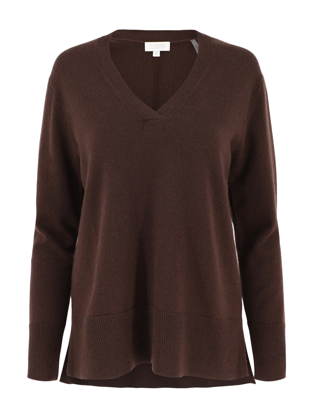 Kinross Cashmere Hi-Low Piped Easy Vee Sweater (More Colors)