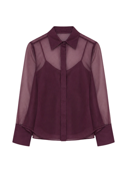 Simkhai Loen Organza Shirt in Fig