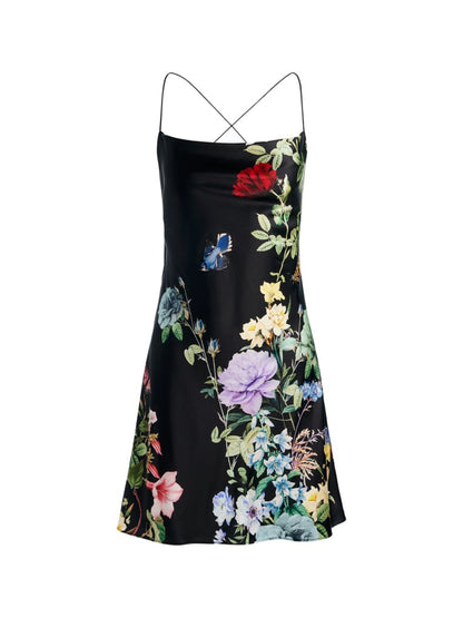 Alice + Olivia Harmony Cowl Back Mini Slip Dress