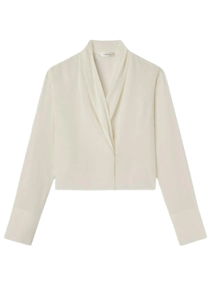 Frame Shawl Collar Blouse in Cream