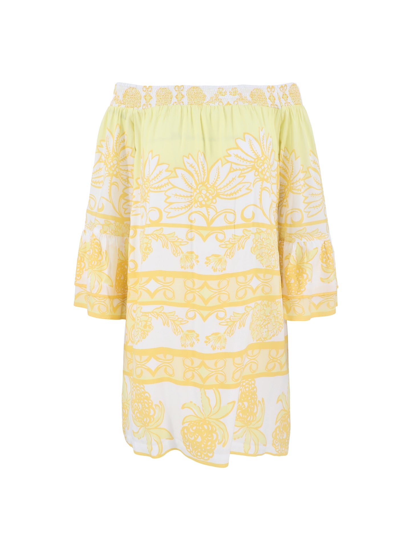 Lilly Pulitzer Kaori Off-the-Shoulder Dress in Golden Glow Juicy Story