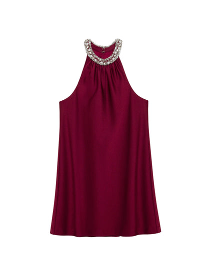Simkhai Hadleigh Satin Mini Dress in Oxblood