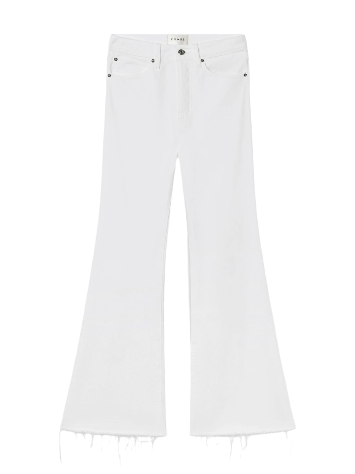 Frame Lax Jeans in White Raw Fray