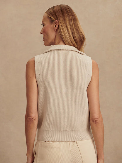 Varley Amina Half Zip Knit in Silver Birch