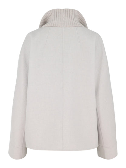 Kinross Short Knit Trim Zip Mock Coat (More Colors)
