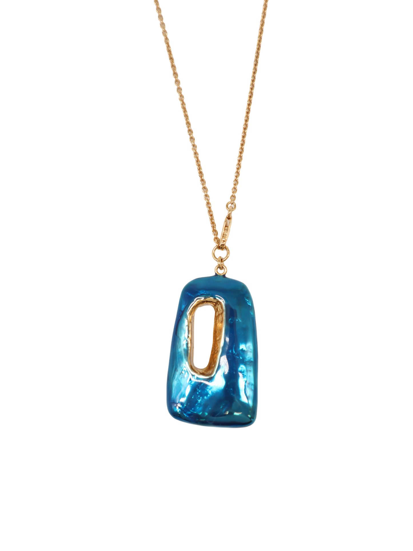 Marni Blue Enamel Trapeze Necklace