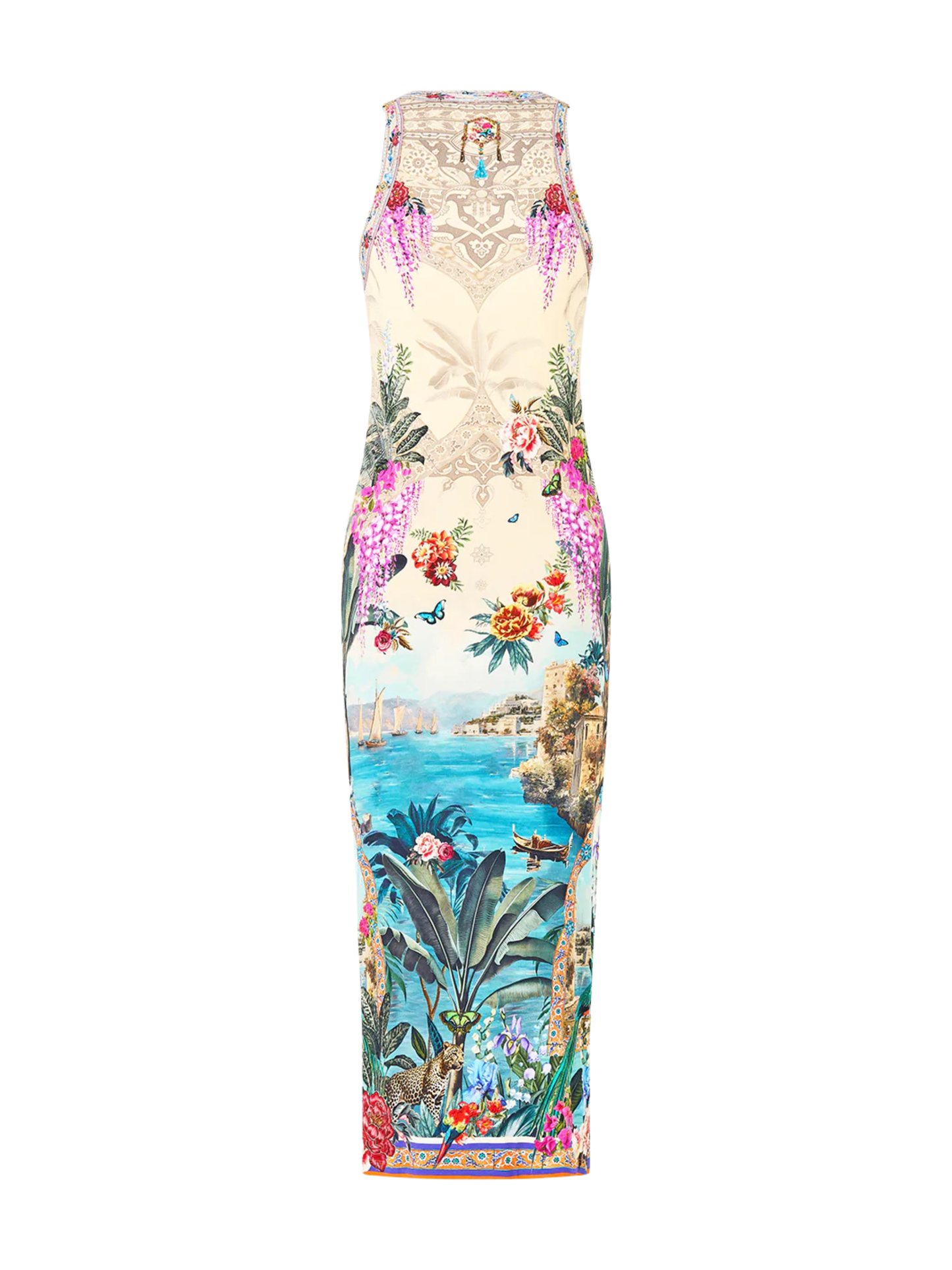 Camilla Jersey Tank Dress in Bodrum Botanicals