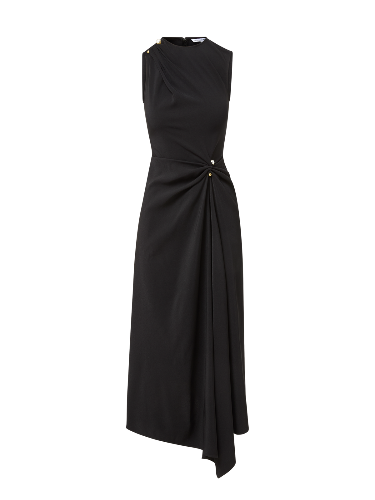 Veronica Beard Freja Brooch Midi Dress in Black